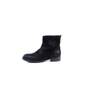 Tory Burch Boots Black Leather Ankle Boots Size 11